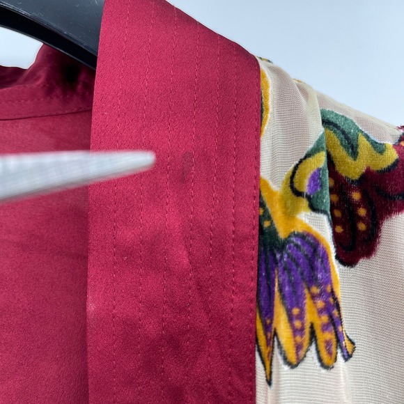 Chicos‎ Kimono Jacket L/XL Velvet Floral Anniversary Collection Silk Blend - Picture 7 of 14